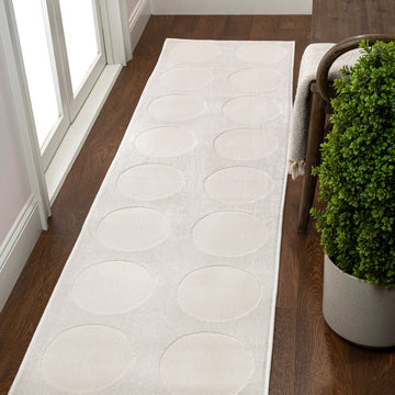 Adrian Modern Geometric Circle Dot High-Low Area Rug